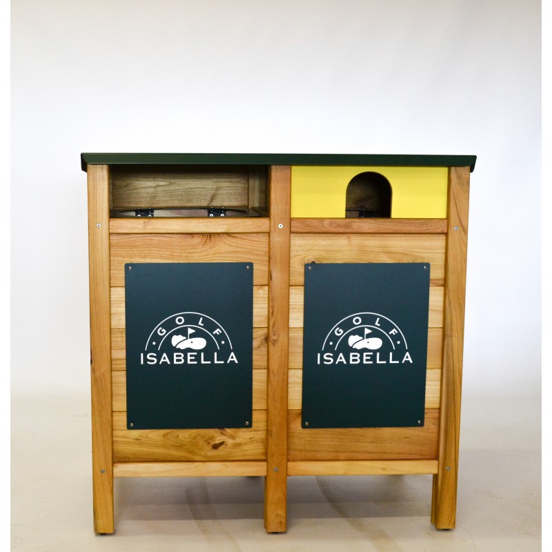 bac de tri 2 compartiments sur fond blanc