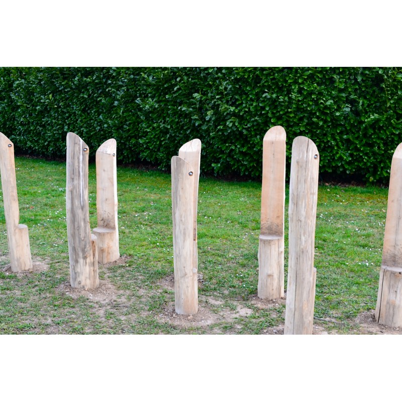 Jeu d'équilibre composé de 6 poteaux