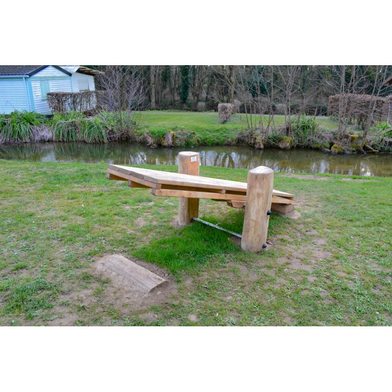 module ludique en bois, acier galvanisé et inox