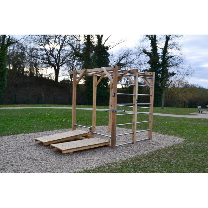 Cage street workout robinia vue d'ensemble