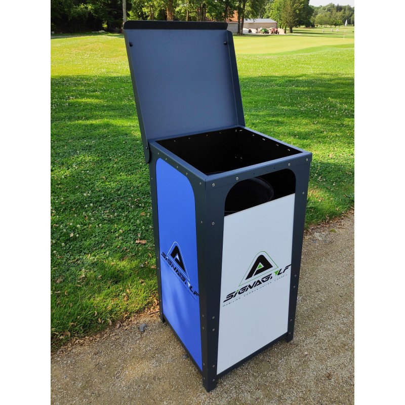 Conteneur à déchets logoté