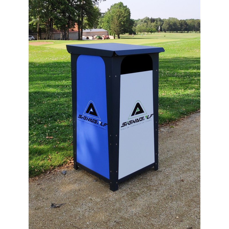 Poubelle extérieure avec logo de la Commune