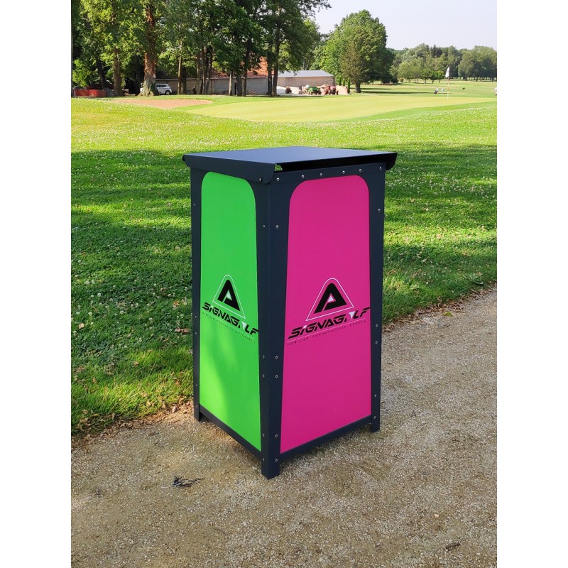 poubelle avec façade en alucomposite