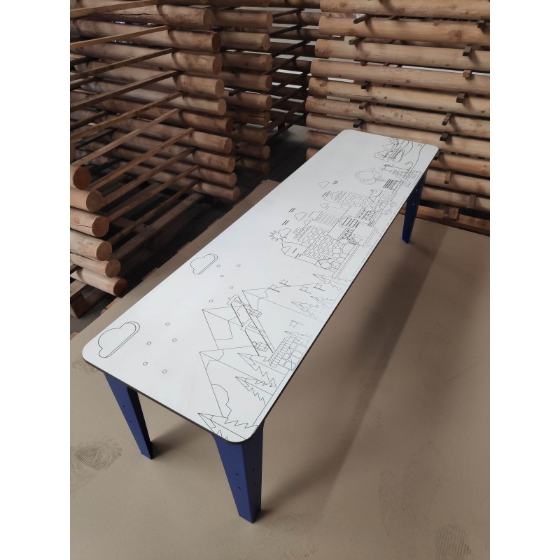 banc en compact et acier