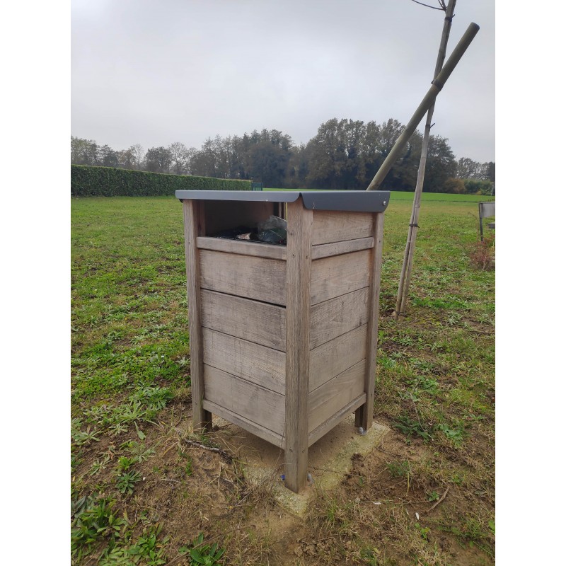 poubelle robinia bois gris
