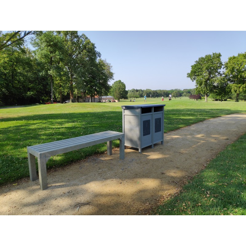 banc avec poubelle eco en situation