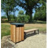 Poubelle avec banc en situation