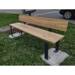 banc autoportant en acier et bois