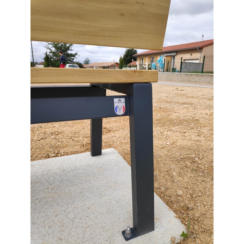 zoom détails du banc