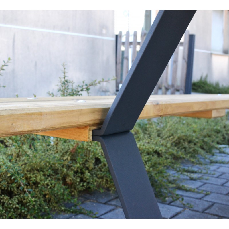 table pique nique assemblage bois métal