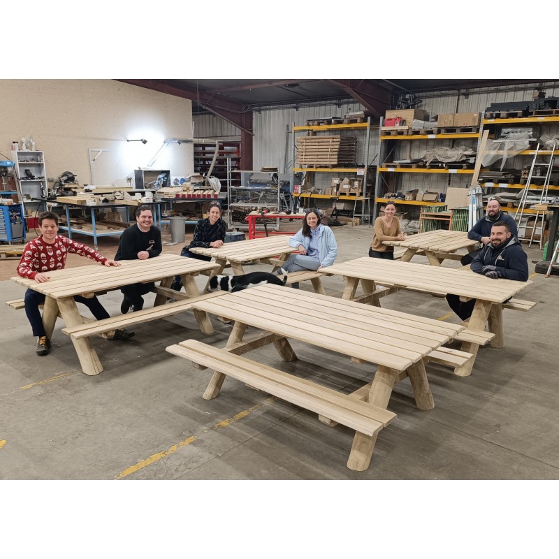 table pique nique forestière robinier acacia