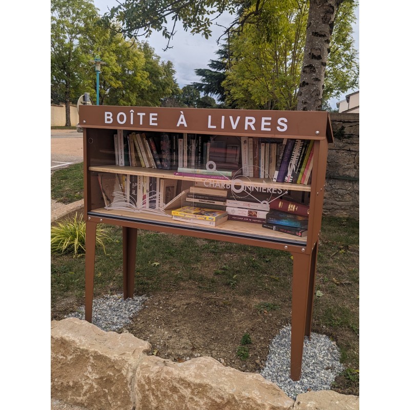 Boite à livres acier aspect corten