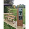 banc corten et bois massif