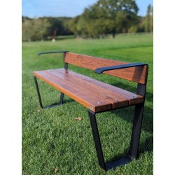 Banc plat acier et robinier