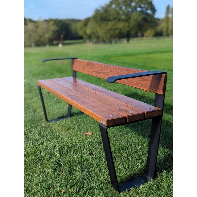 Banc plat acier et robinier