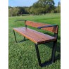 Banc plat acier et robinier