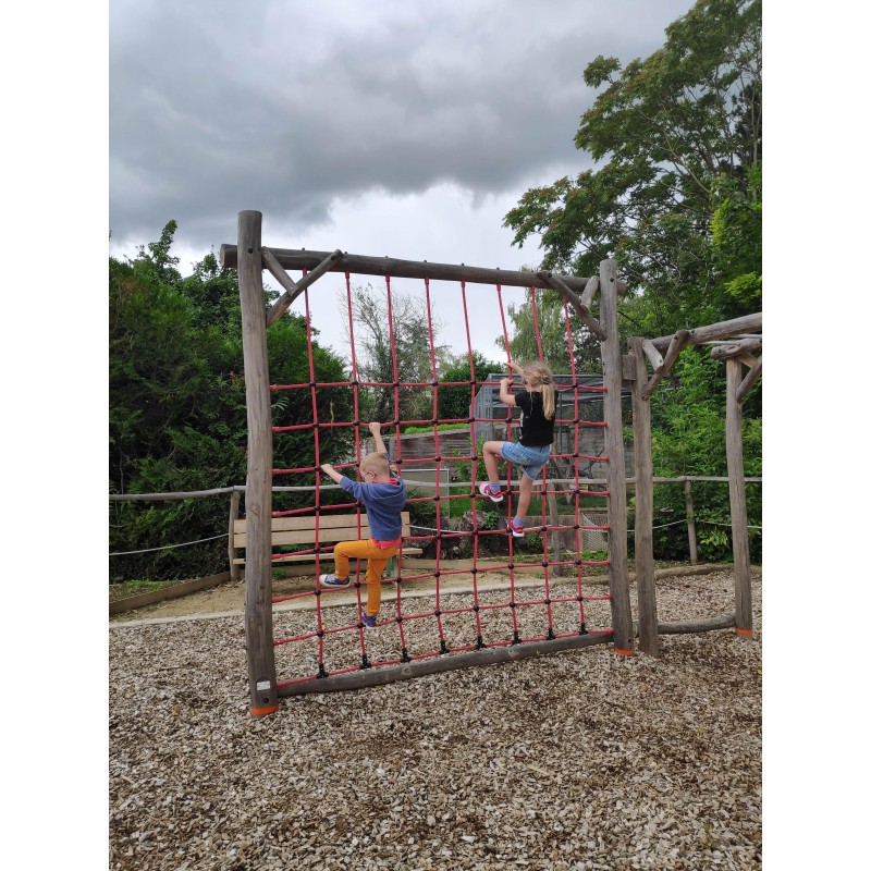 Filet à grimper et pont de singe bois