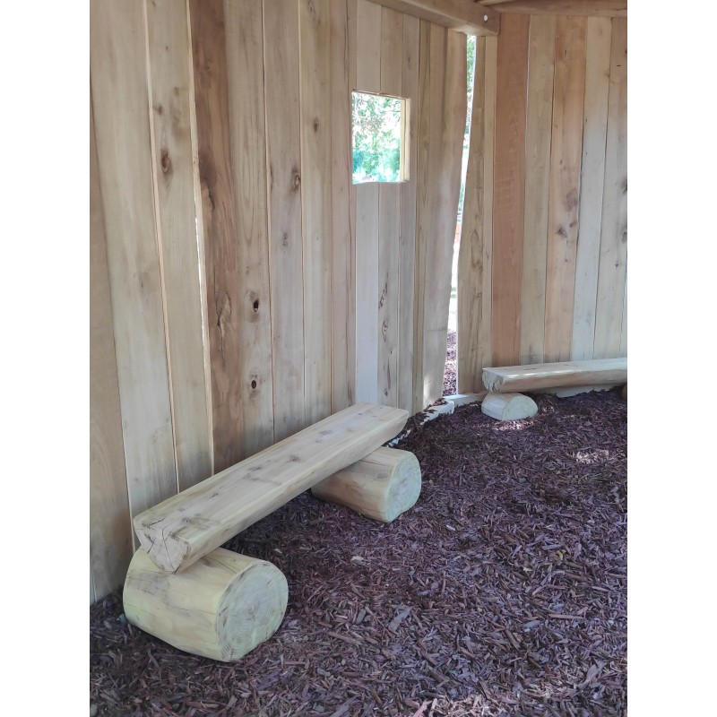 Banc forestier rondin robinier