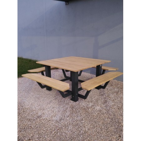 Table pique nique acier anti corrosion et robinier