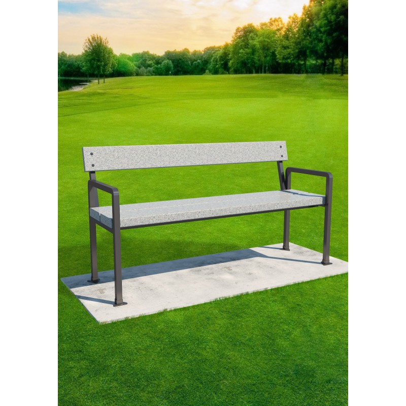 Banc en tube avec dossier