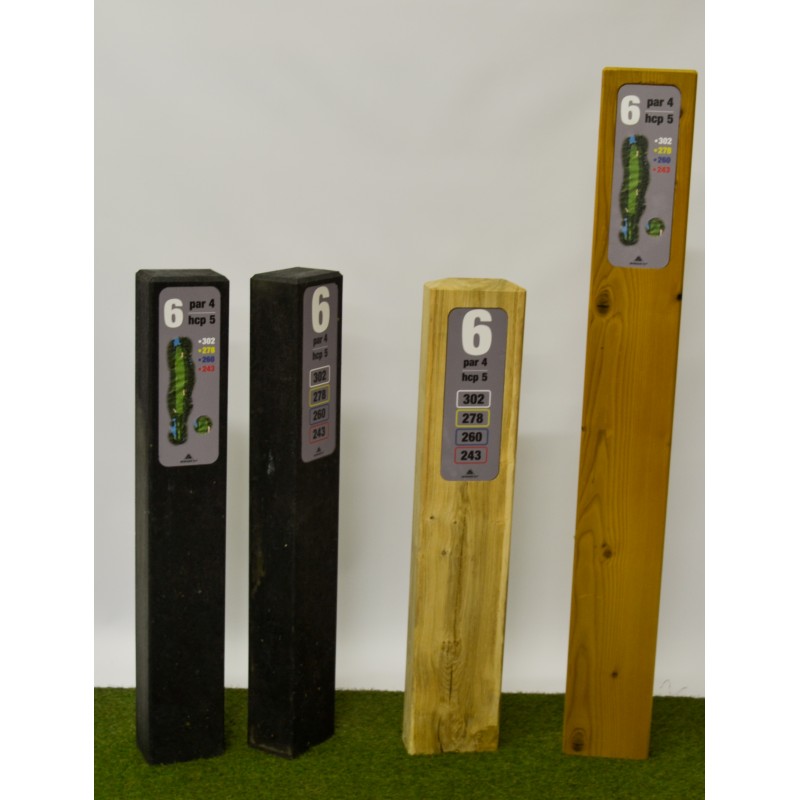 Totem en composite recyclé et alucomposite avec vinyle